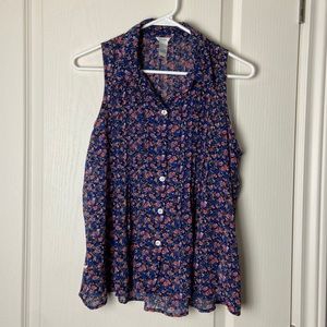 Forever 21 Floral Button Tank